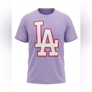 New Era Lavender Heavy T with LA logo
